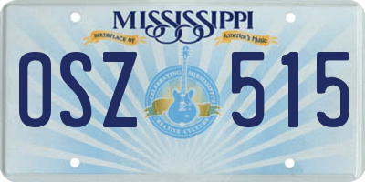 MS license plate OSZ515