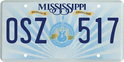 MS license plate OSZ517