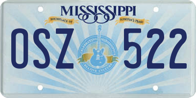 MS license plate OSZ522