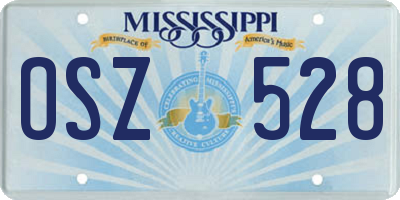 MS license plate OSZ528
