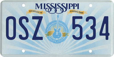 MS license plate OSZ534