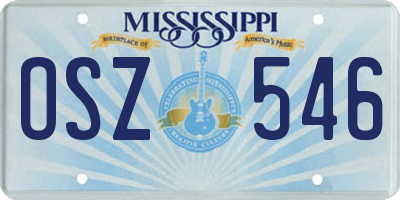 MS license plate OSZ546