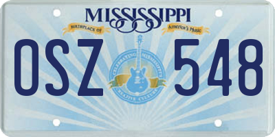 MS license plate OSZ548