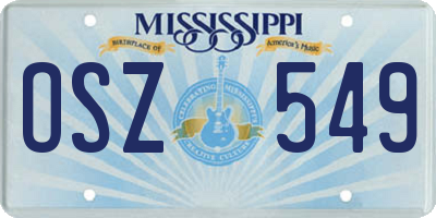 MS license plate OSZ549
