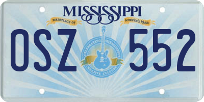 MS license plate OSZ552