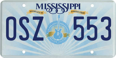 MS license plate OSZ553