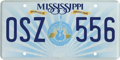 MS license plate OSZ556