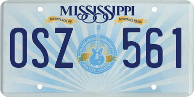 MS license plate OSZ561