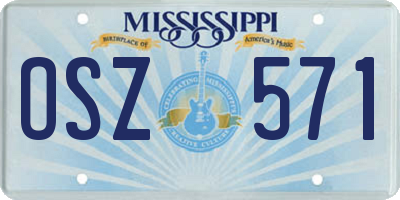 MS license plate OSZ571