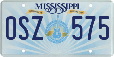 MS license plate OSZ575