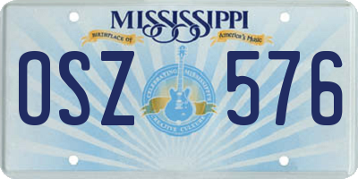 MS license plate OSZ576