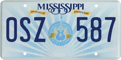 MS license plate OSZ587