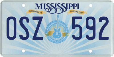 MS license plate OSZ592