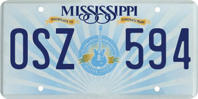 MS license plate OSZ594