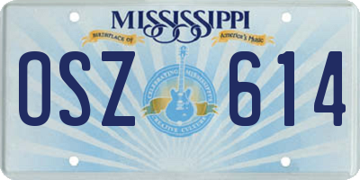 MS license plate OSZ614