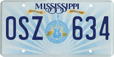 MS license plate OSZ634
