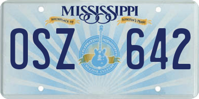 MS license plate OSZ642
