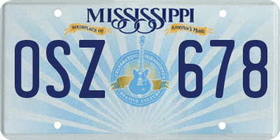 MS license plate OSZ678