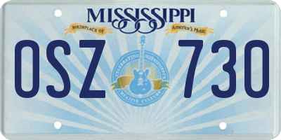 MS license plate OSZ730