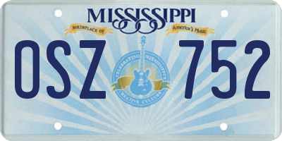 MS license plate OSZ752