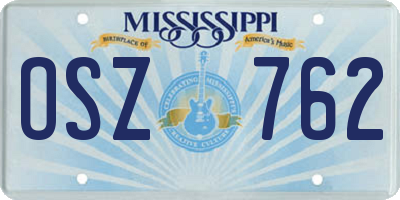 MS license plate OSZ762