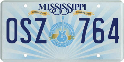 MS license plate OSZ764