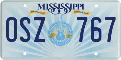 MS license plate OSZ767
