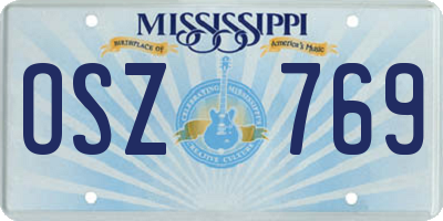 MS license plate OSZ769
