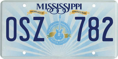 MS license plate OSZ782