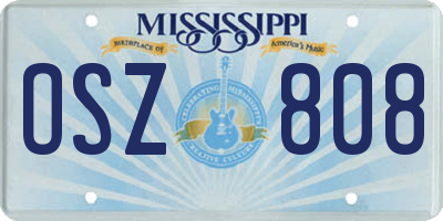 MS license plate OSZ808
