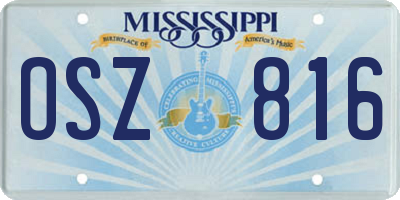 MS license plate OSZ816