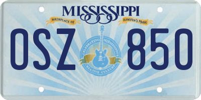 MS license plate OSZ850