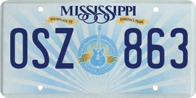 MS license plate OSZ863