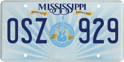 MS license plate OSZ929