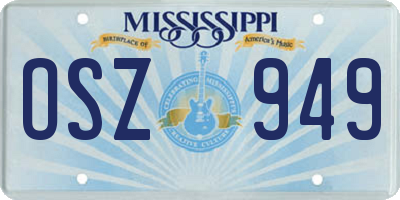 MS license plate OSZ949