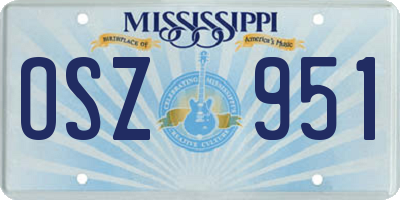 MS license plate OSZ951