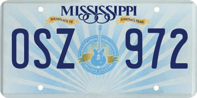 MS license plate OSZ972