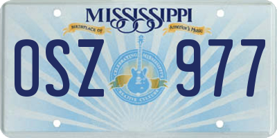 MS license plate OSZ977