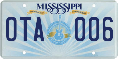 MS license plate OTA006