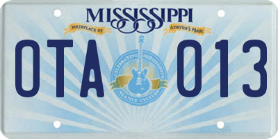 MS license plate OTA013