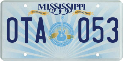MS license plate OTA053