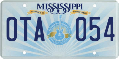 MS license plate OTA054