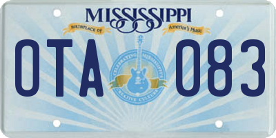 MS license plate OTA083