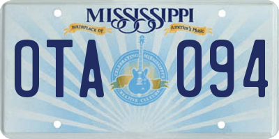 MS license plate OTA094
