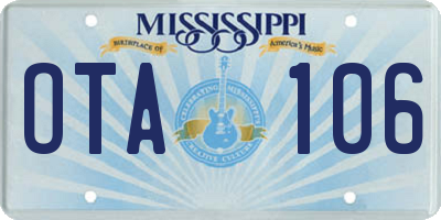 MS license plate OTA106