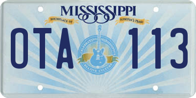 MS license plate OTA113