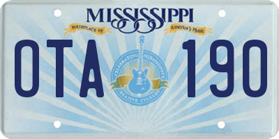 MS license plate OTA190
