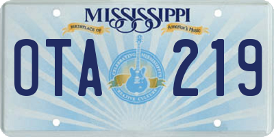 MS license plate OTA219