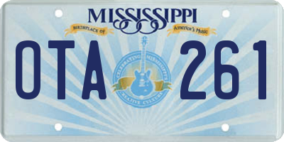 MS license plate OTA261