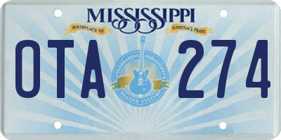 MS license plate OTA274